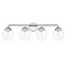 Designers Fountain Knoll 33in 4-Light Chrome Retro Modern Indoor Vanity Light with Clear Glass Shades 95904-CH - alternate 1